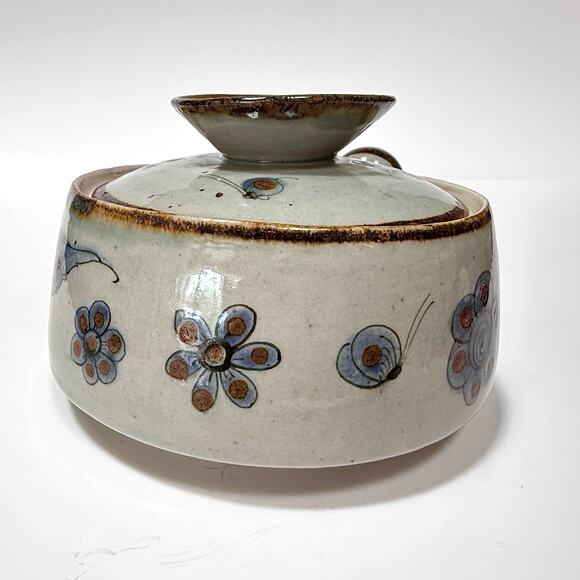 Vintage Ken Edwards Covered Pot w Handle – Tonala Folk Art Stoneware – 1970s era - Picture 11 of 11